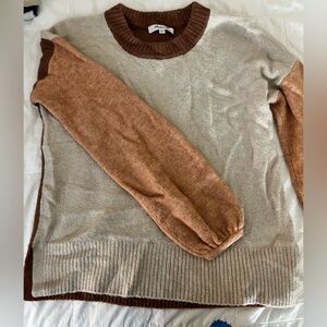 Madewell Brown and Cream Sweater